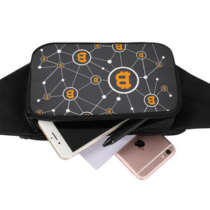 Bitcoin Connection Pattern Print Waist Bag