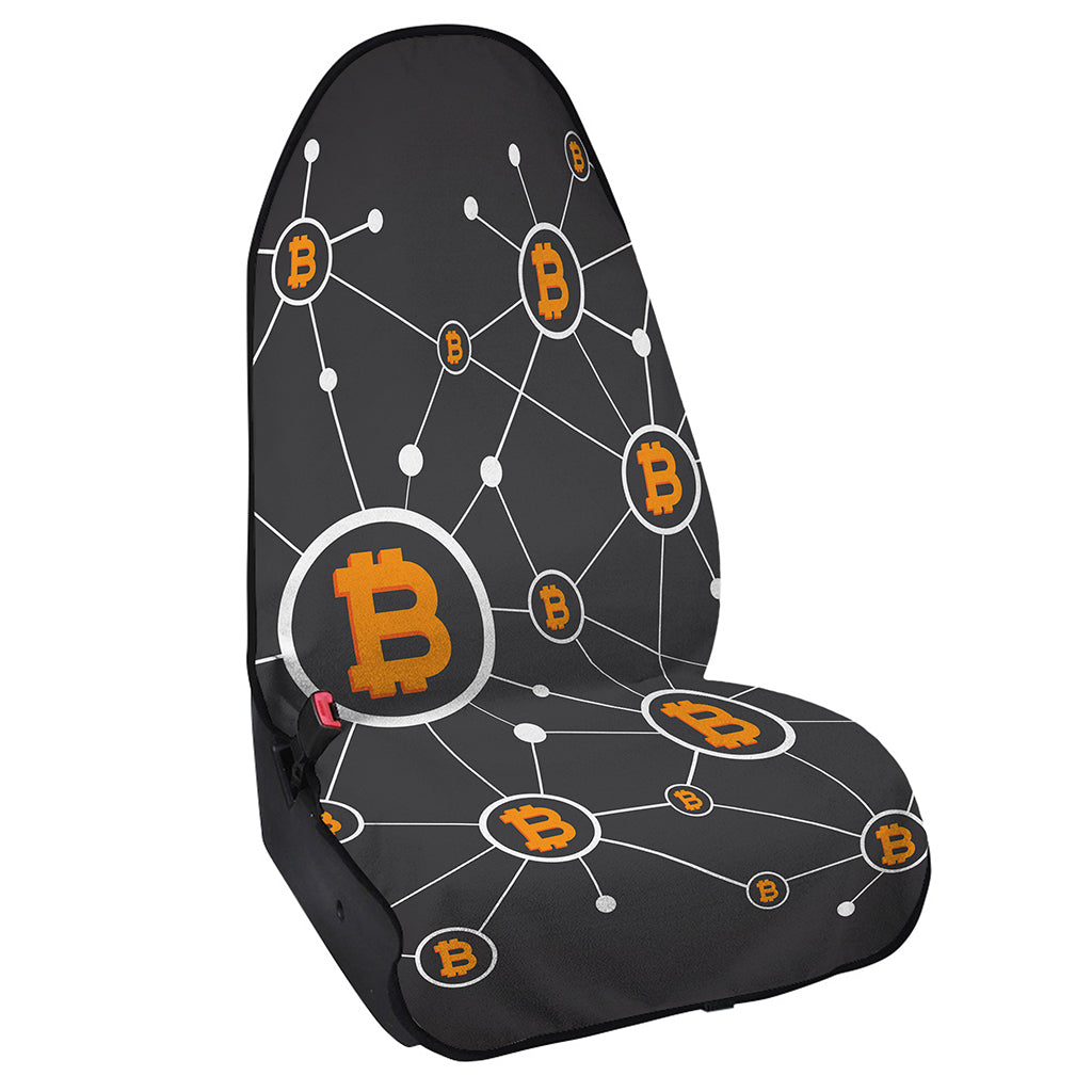 Bitcoin Connection Pattern Print Waterproof Car Seat Cover