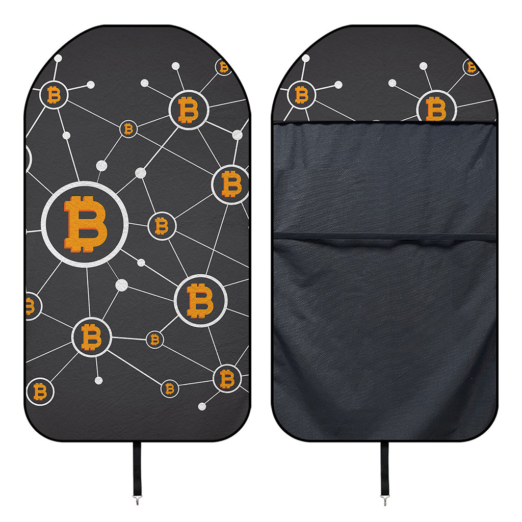Bitcoin Connection Pattern Print Waterproof Car Seat Cover