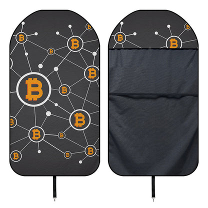 Bitcoin Connection Pattern Print Waterproof Car Seat Cover