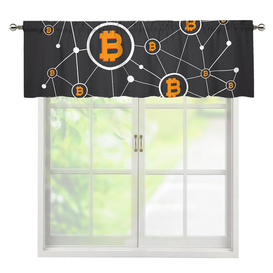 Bitcoin Connection Pattern Print Window Valance