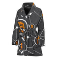 Bitcoin Connection Pattern Print Women's Bathrobe