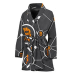 Bitcoin Connection Pattern Print Women's Bathrobe