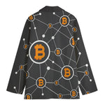 Bitcoin Connection Pattern Print Women's Blazer