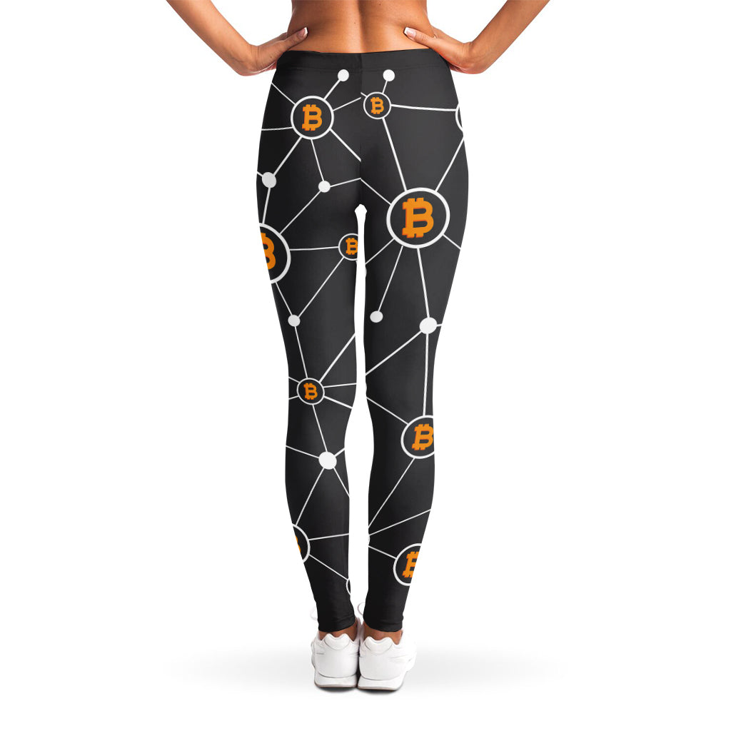 Bitcoin Connection Pattern Print Women's Leggings