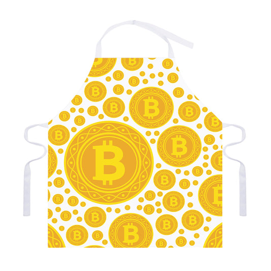 Bitcoin Crypto Pattern Print Adjustable Apron