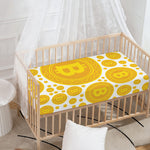 Bitcoin Crypto Pattern Print Baby Crib Sheet
