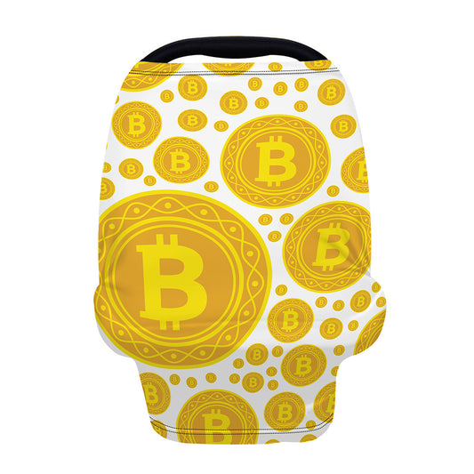 Bitcoin Crypto Pattern Print Baby Seat Cover