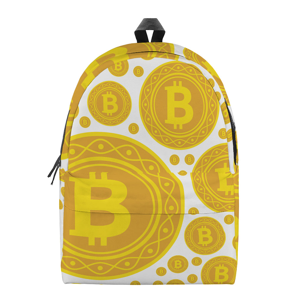 Bitcoin Crypto Pattern Print Backpack