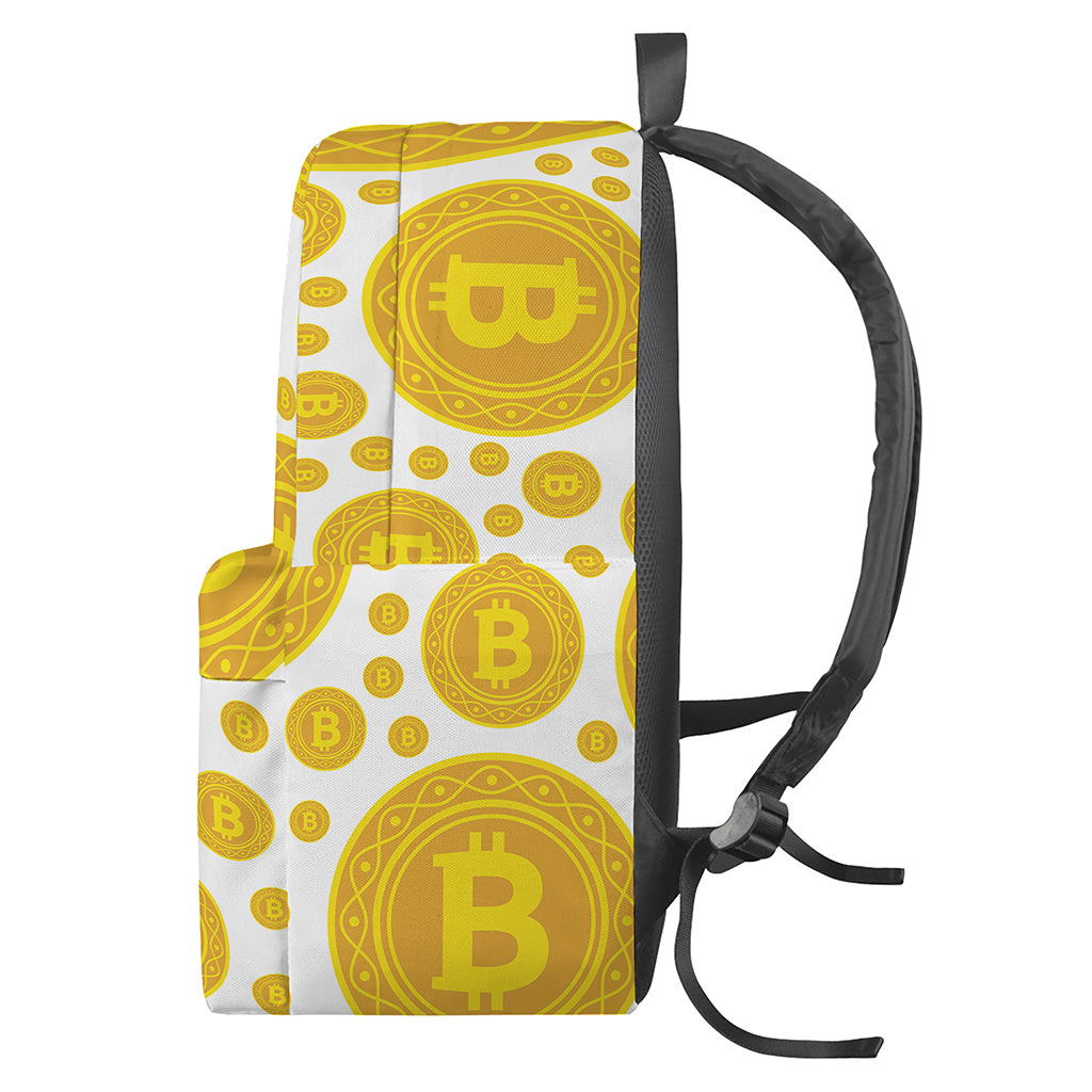 Bitcoin Crypto Pattern Print Backpack