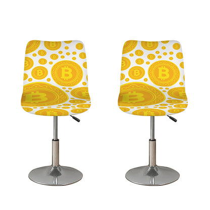 Bitcoin Crypto Pattern Print Bar Stool Covers