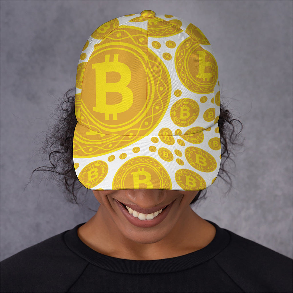 Bitcoin Crypto Pattern Print Baseball Cap