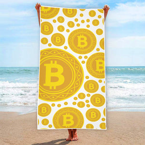 Bitcoin Crypto Pattern Print Beach Towel