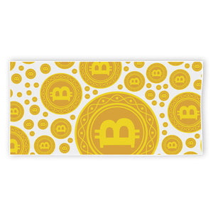 Bitcoin Crypto Pattern Print Beach Towel