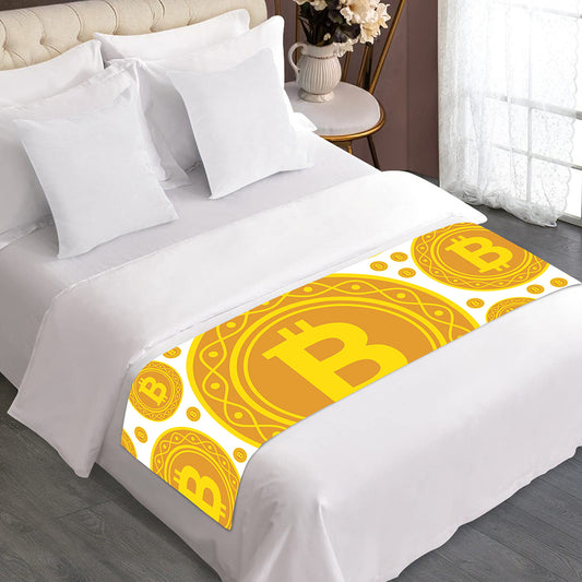 Bitcoin Crypto Pattern Print Bed Runner