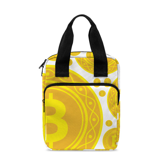 Bitcoin Crypto Pattern Print Bible Tote Bag