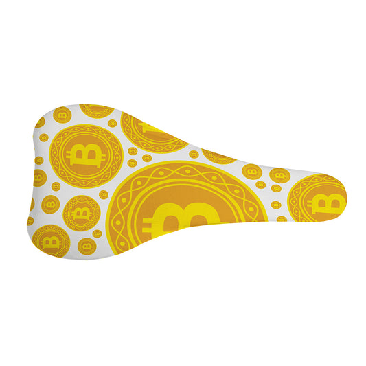 Bitcoin Crypto Pattern Print Bicycle Seat Cover
