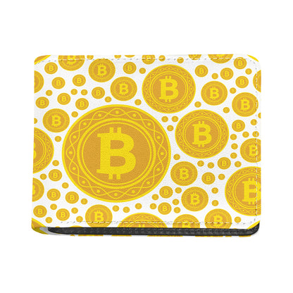 Bitcoin Crypto Pattern Print Bifold Wallet