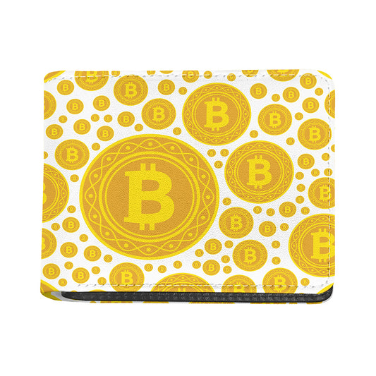 Bitcoin Crypto Pattern Print Bifold Wallet