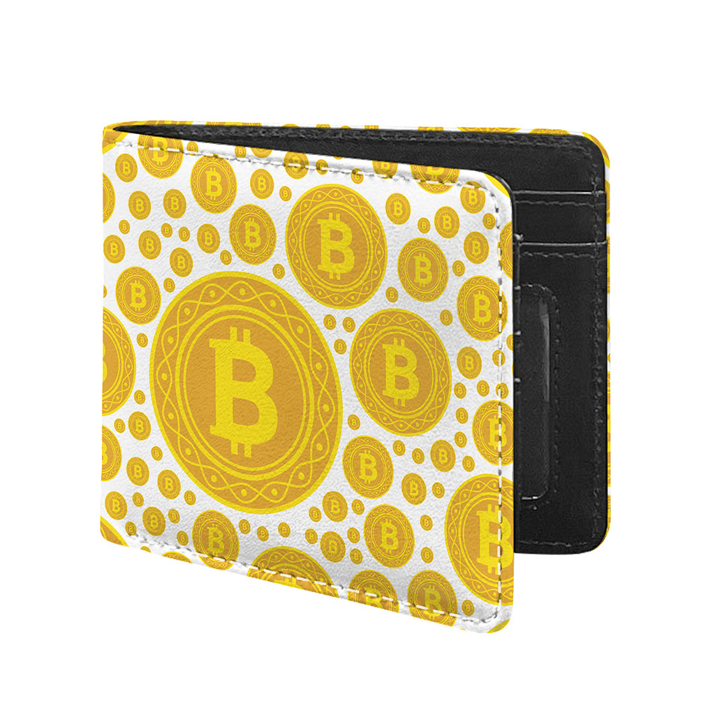 Bitcoin Crypto Pattern Print Bifold Wallet