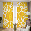 Bitcoin Crypto Pattern Print Dimout Pencil Pleat Curtains