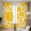 Bitcoin Crypto Pattern Print Blackout Pencil Pleat Curtains