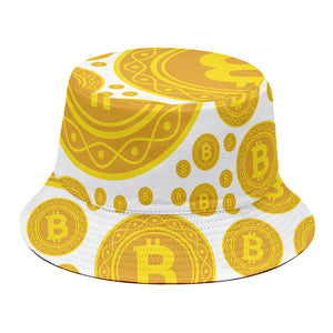 Bitcoin Crypto Pattern Print Bucket Hat