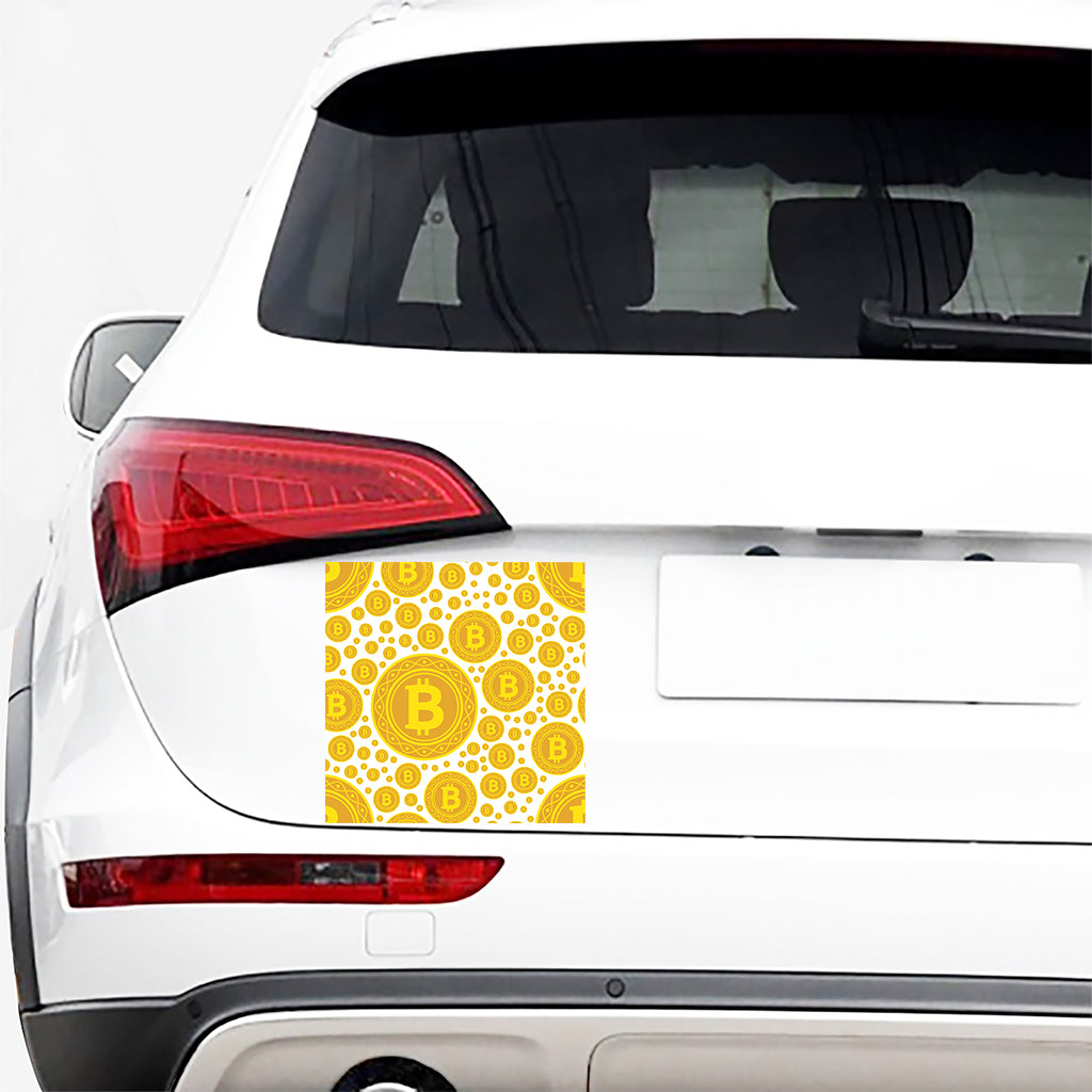 Bitcoin Crypto Pattern Print Car Sticker