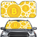 Bitcoin Crypto Pattern Print Car Windshield Sun Shade
