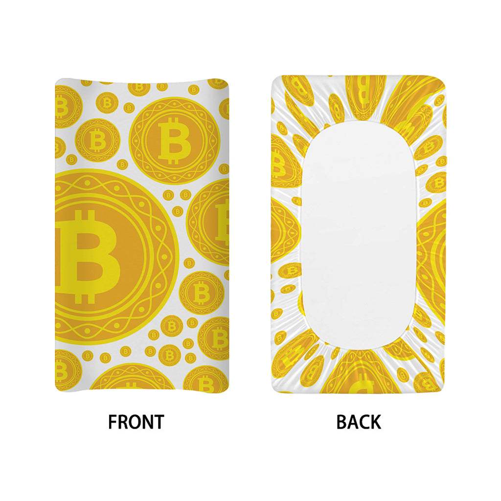 Bitcoin Crypto Pattern Print Changing Pad Cover