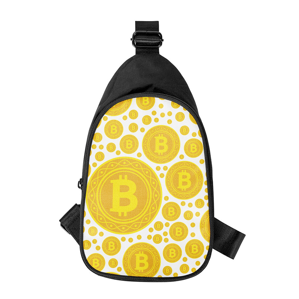 Bitcoin Crypto Pattern Print Chest Bag