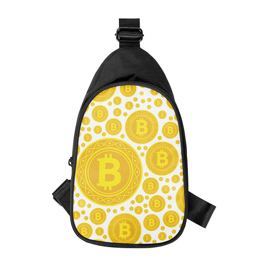 Bitcoin Crypto Pattern Print Chest Bag