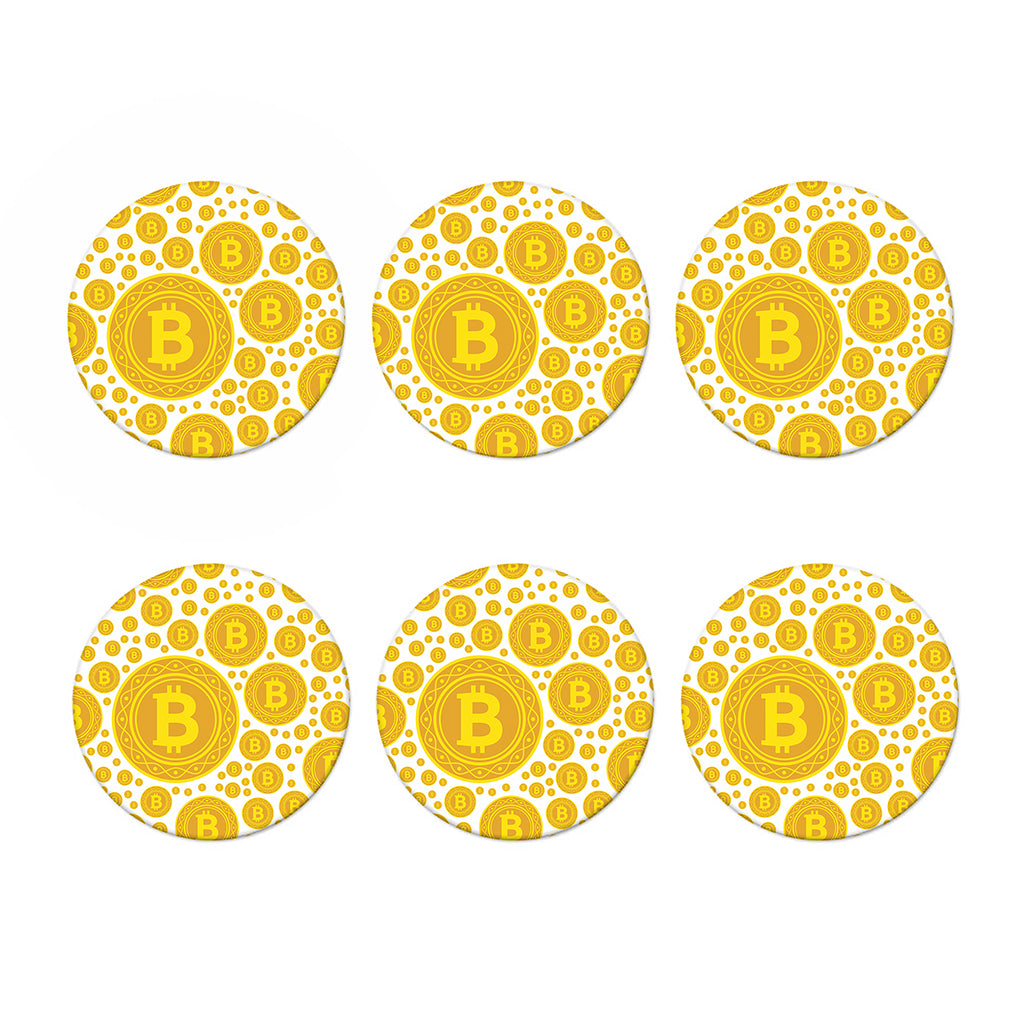 Bitcoin Crypto Pattern Print Coaster Set