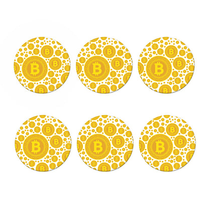 Bitcoin Crypto Pattern Print Coaster Set