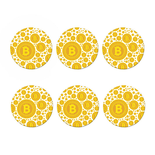 Bitcoin Crypto Pattern Print Coaster Set