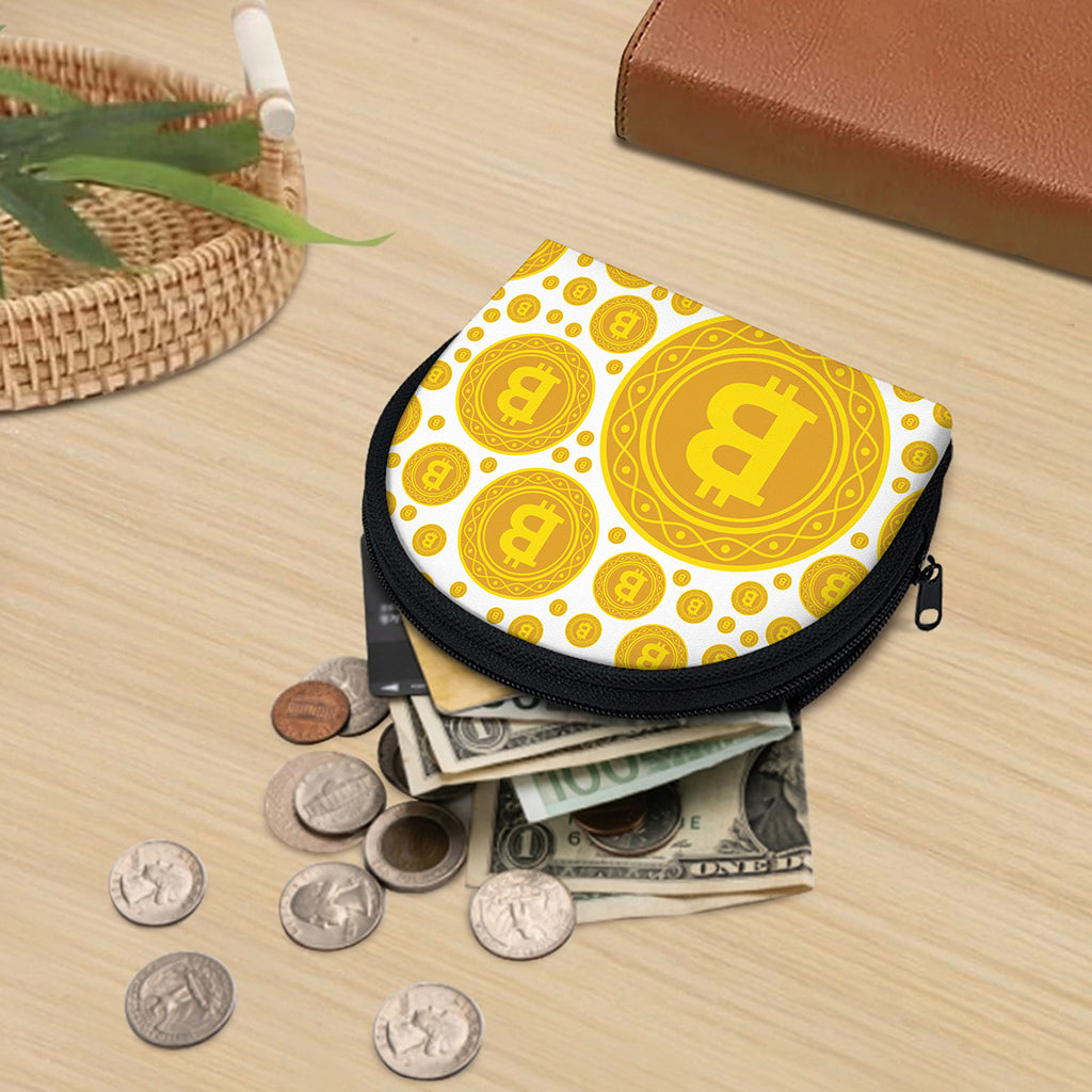 Bitcoin Crypto Pattern Print Coin Purse