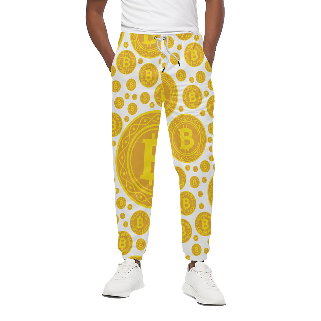 Bitcoin Crypto Pattern Print Cotton Pants