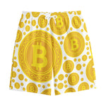 Bitcoin Crypto Pattern Print Cotton Shorts