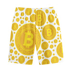 Bitcoin Crypto Pattern Print Cotton Shorts