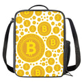 Bitcoin Crypto Pattern Print Crossbody Lunch Bag
