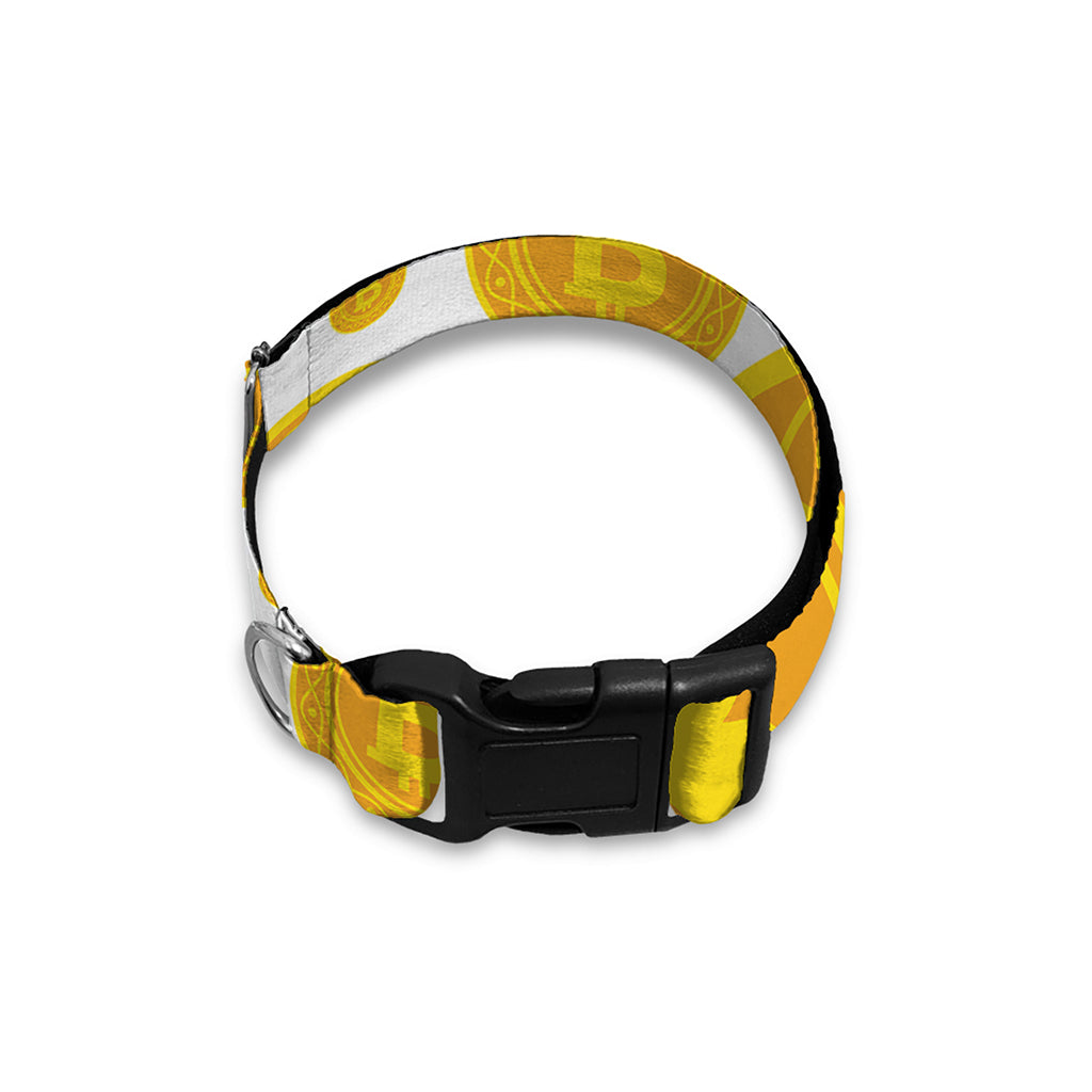 Bitcoin Crypto Pattern Print Dog Collar