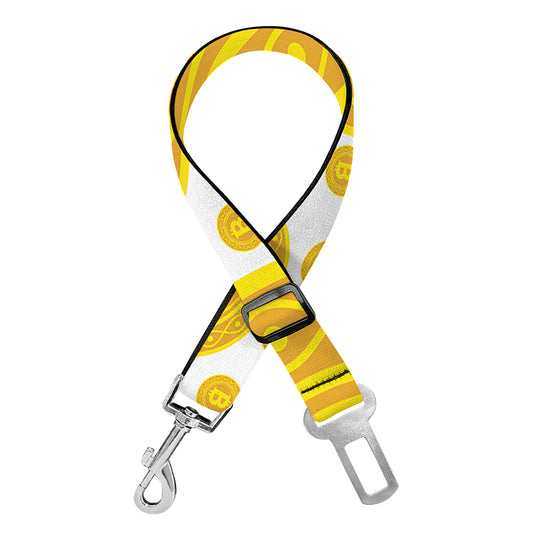 Bitcoin Crypto Pattern Print Dog Seat Belt