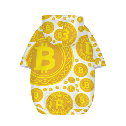 Bitcoin Crypto Pattern Print Dog Zip Up Hoodie