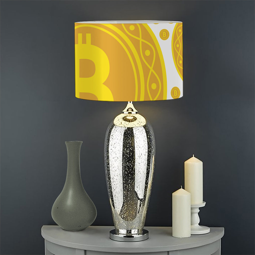Bitcoin Crypto Pattern Print Drum Lamp Shade