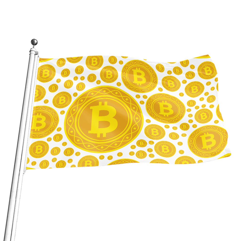 Bitcoin Crypto Pattern Print Flag