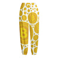 Bitcoin Crypto Pattern Print Fleece Lined Knit Pants