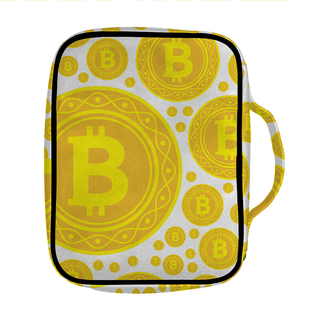 Bitcoin Crypto Pattern Print Front Pocket Bible Bag