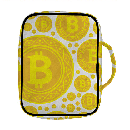 Bitcoin Crypto Pattern Print Front Pocket Bible Bag