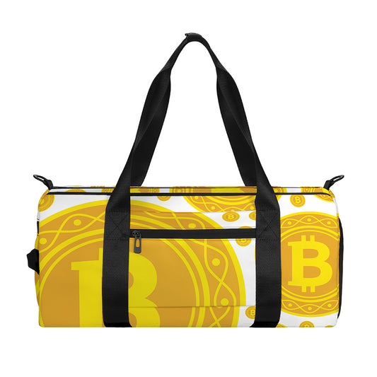 Bitcoin Crypto Pattern Print Gym Bag