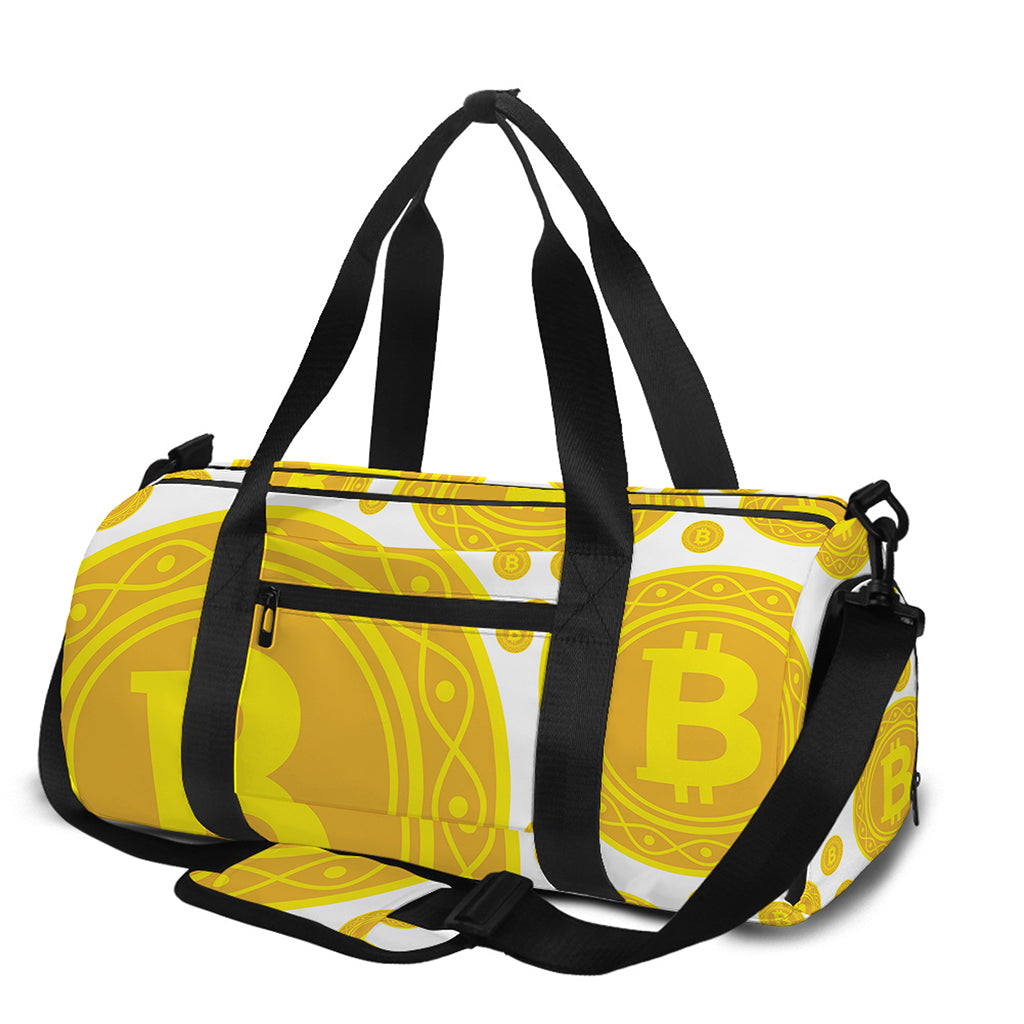 Bitcoin Crypto Pattern Print Gym Bag